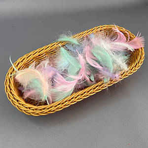 Пір'я гусячі для рукоділля 9-13см, ∼95шт - пастельний мікс