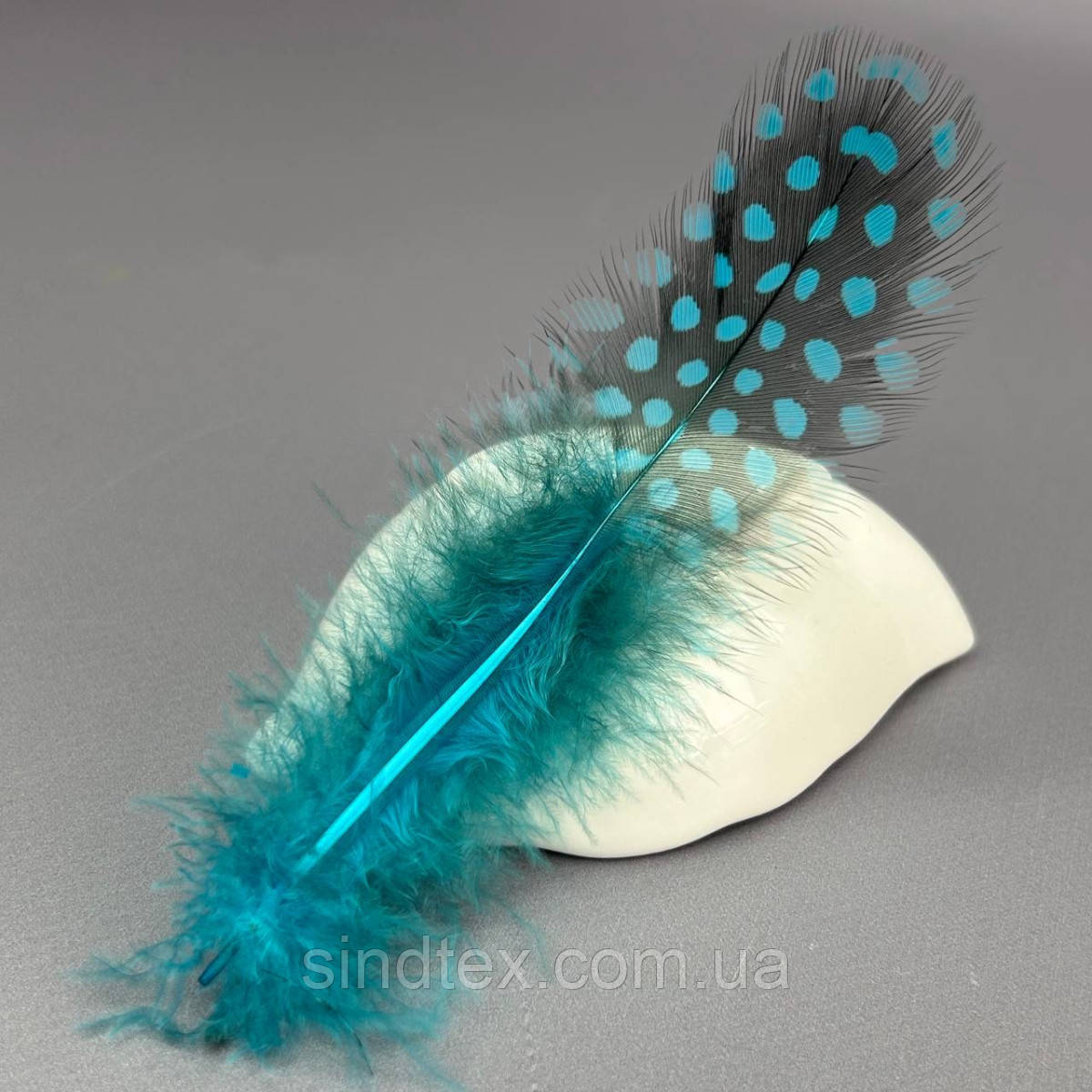 Пір'я курячі для рукоділля 5-10 см, ∼50шт - лазуровий
