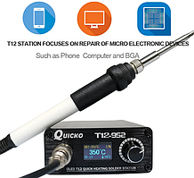 Паяльна станція T12 STC-952 QUICKO OLED — Електронний паяльник із швидким нагрівом (Нова версія 2020 року)