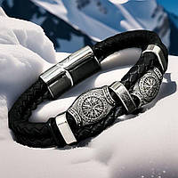 Мужской браслет "Вегвизир" из экокожи