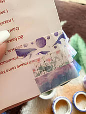 Набір декоративної клейкої стрічки для скрапбукінгу і декору RESTEQ 10 шт самоклейна паперова стрічка, фото 3