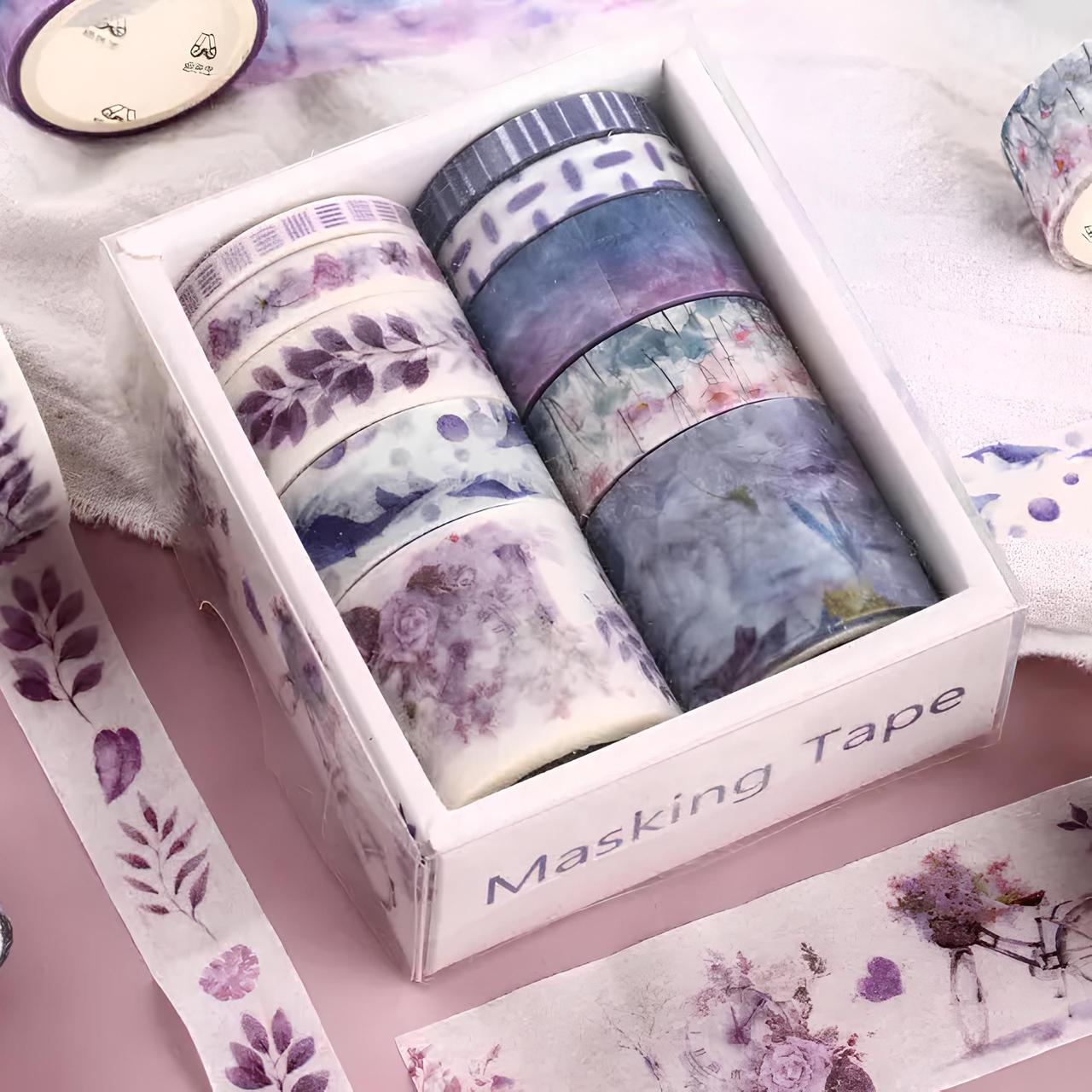 Набір декоративної клейкої стрічки для скрапбукінгу і декору RESTEQ 10 шт самоклейна паперова стрічка