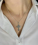 ✝️ Срібний хрестик із розп’яттям Ісуса Христа чернений| Глибокий зміст у кожній деталі, фото 4