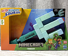 Водяний бластер Nerf Super Soaker Minecraft Trident Майнкрафт Тризуб
