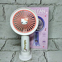 Дитячий портативний міні-вентилятор Хеллоу Кітті 18 см Білий SD-02-1