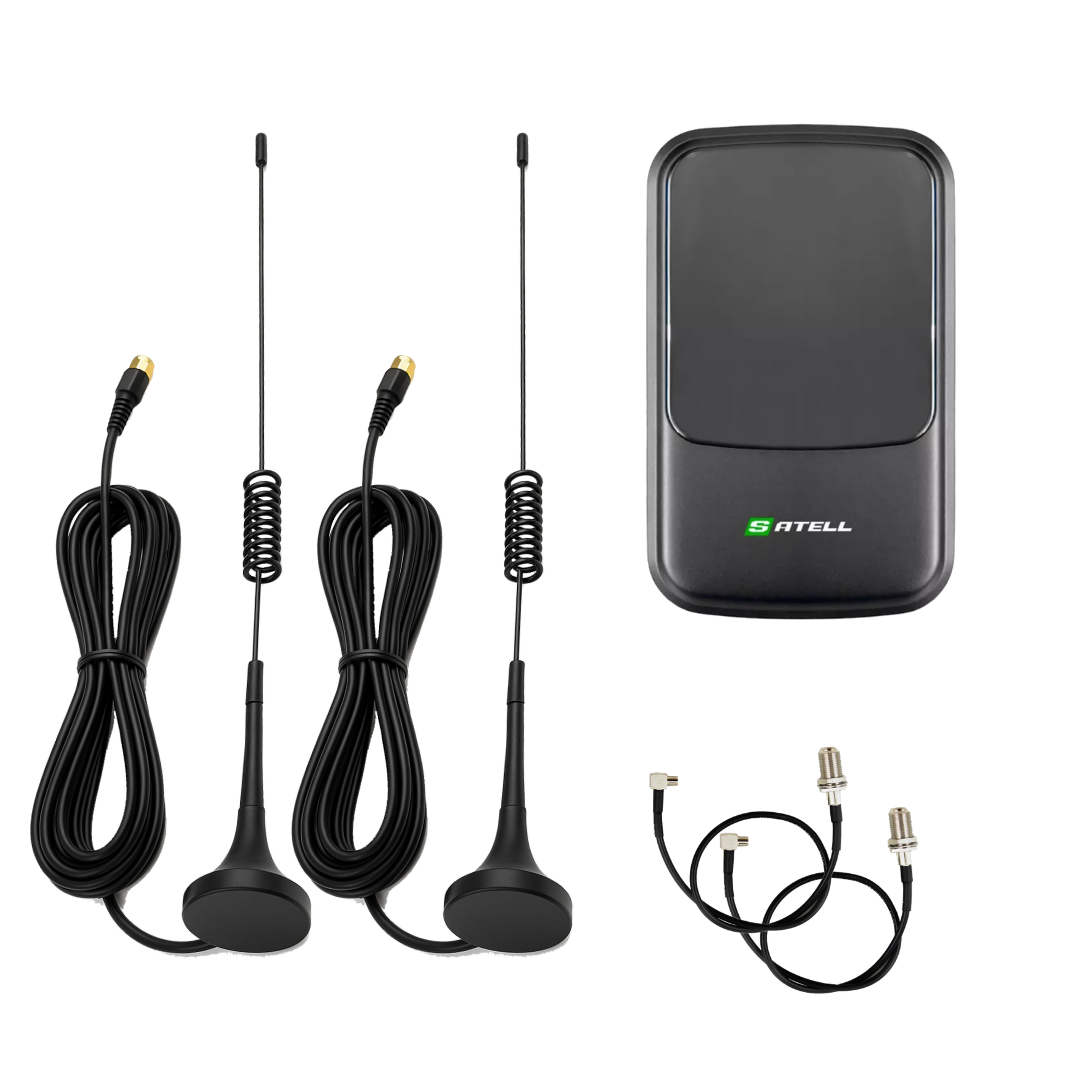 4G автокомплект WiFi роутер Satell F3000 Black + 2 автомобільні антени по 7 Дб