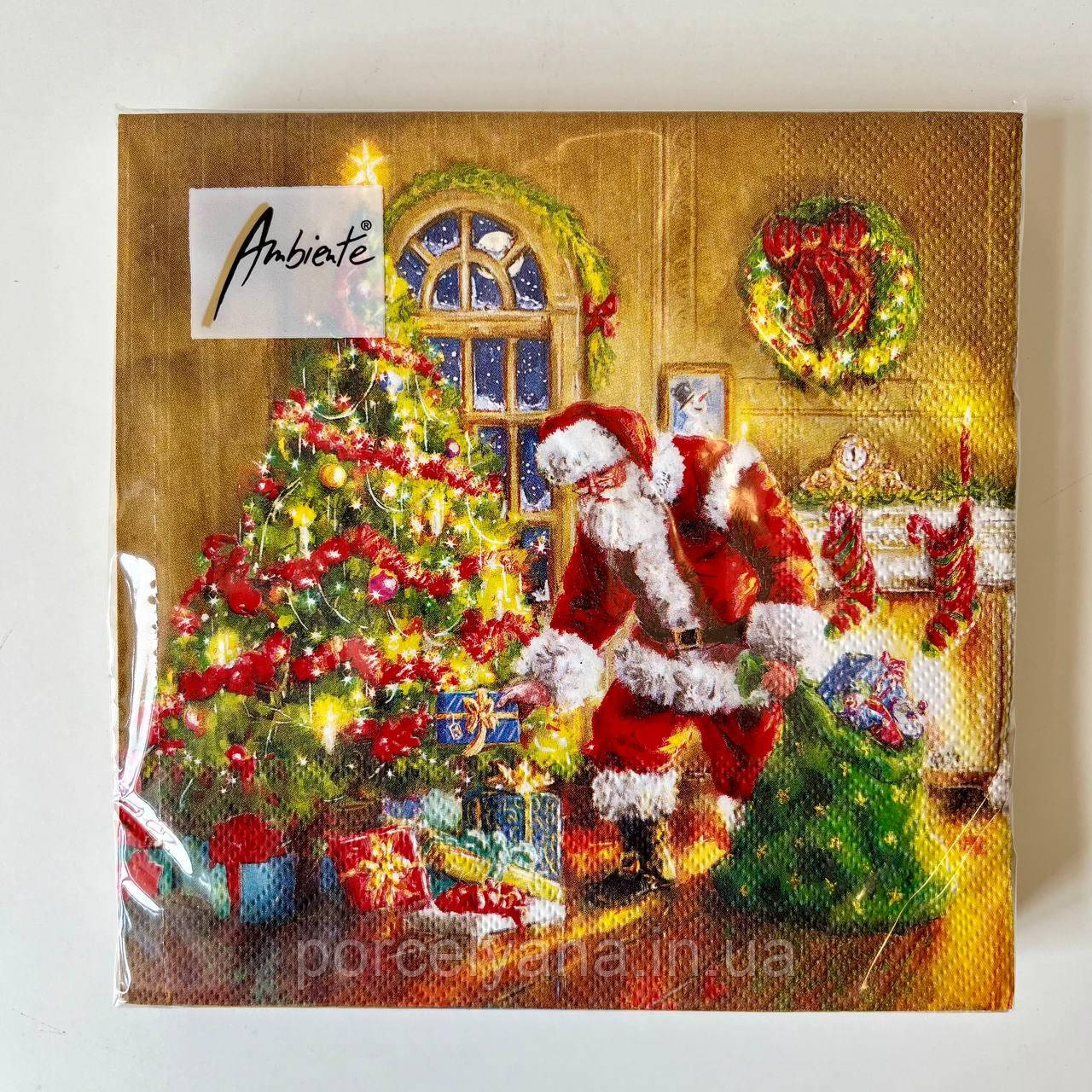 Серветки 33х33 см 20 шт Ambiente Gifts under Christmas tree, фото 1