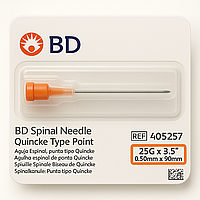 Голка спінальна BD Quincke 25G (0,5x90 мм) – стерильна голка для спінномозкової анестезії