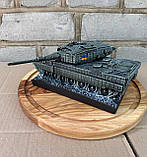 Статуетка Танк “Leopard 2” — Патріотичний подарунок з написом “Слава Україні!” 21х13х11 см, фото 5