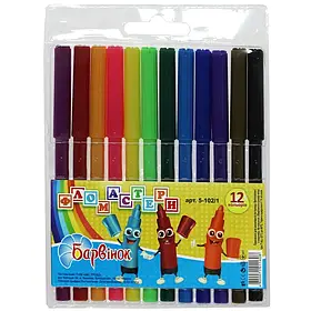 Фломастери Барвінок "Смайли" , 12 кол., 5-102