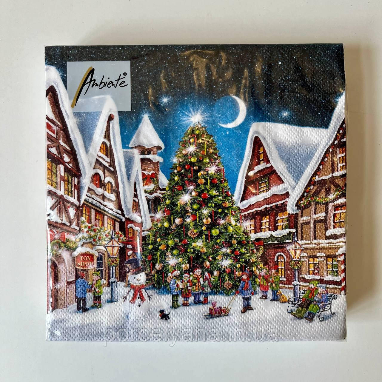 Серветки 33х33 см 20 шт Ambiente Bow on wreath, фото 1