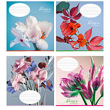 Зошит 36 аркушів клітинка "Поліграфіст" / Квітковий цвіт