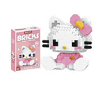Конструктор OEM Bricks 3D Hello Kitty 9 см 382 деталі Біло-рожевий (H174728)