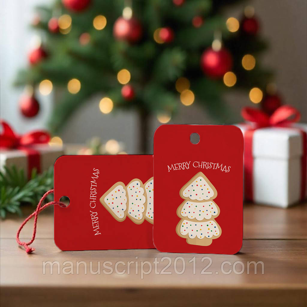 Бірка новорічна (40х60мм.) "Merry Christmas"