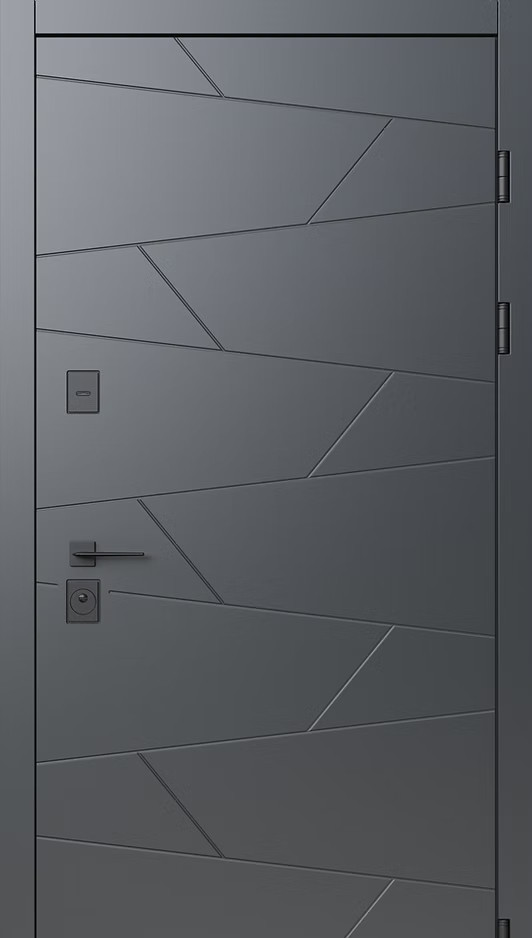 Двері вхідні SARMAK Люкс термо Свея дерев'яна панель ArWood RAL 7016 / ПВХ біле дерево 960x2040 мм ліві