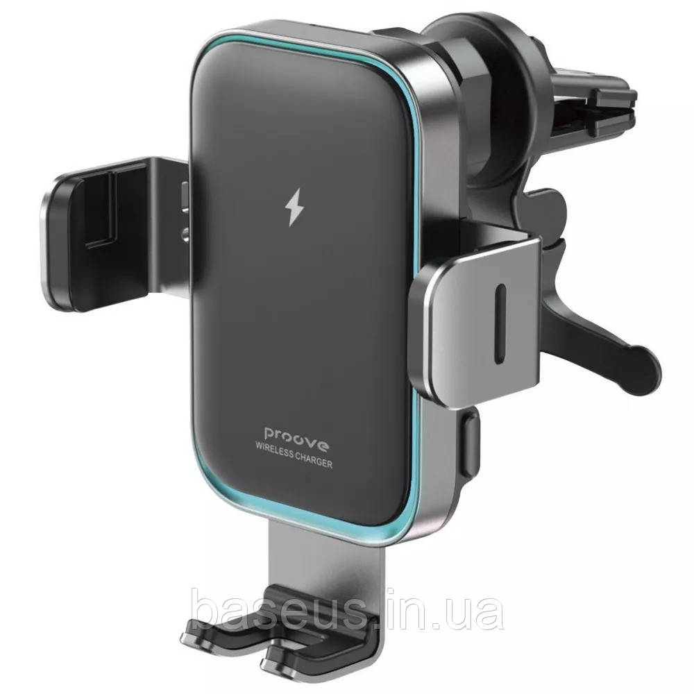 Автомобільний тримач з бездротовим зарядним пристроєм Proove Triple Clamp Pro 15W, фото 1