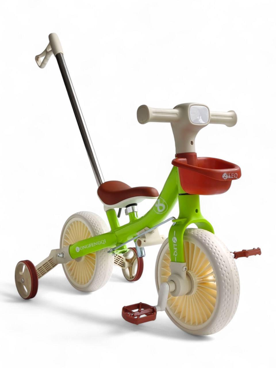 Дитячий триколісний велосипед-беговел 2в1 LFQ8 з ручкою для батьків – трансформер, кермо/сидіння, 1–5 років, фото 1