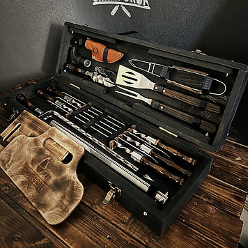 Набір шампурів у дерев'яному кейсі «Гриль Box»