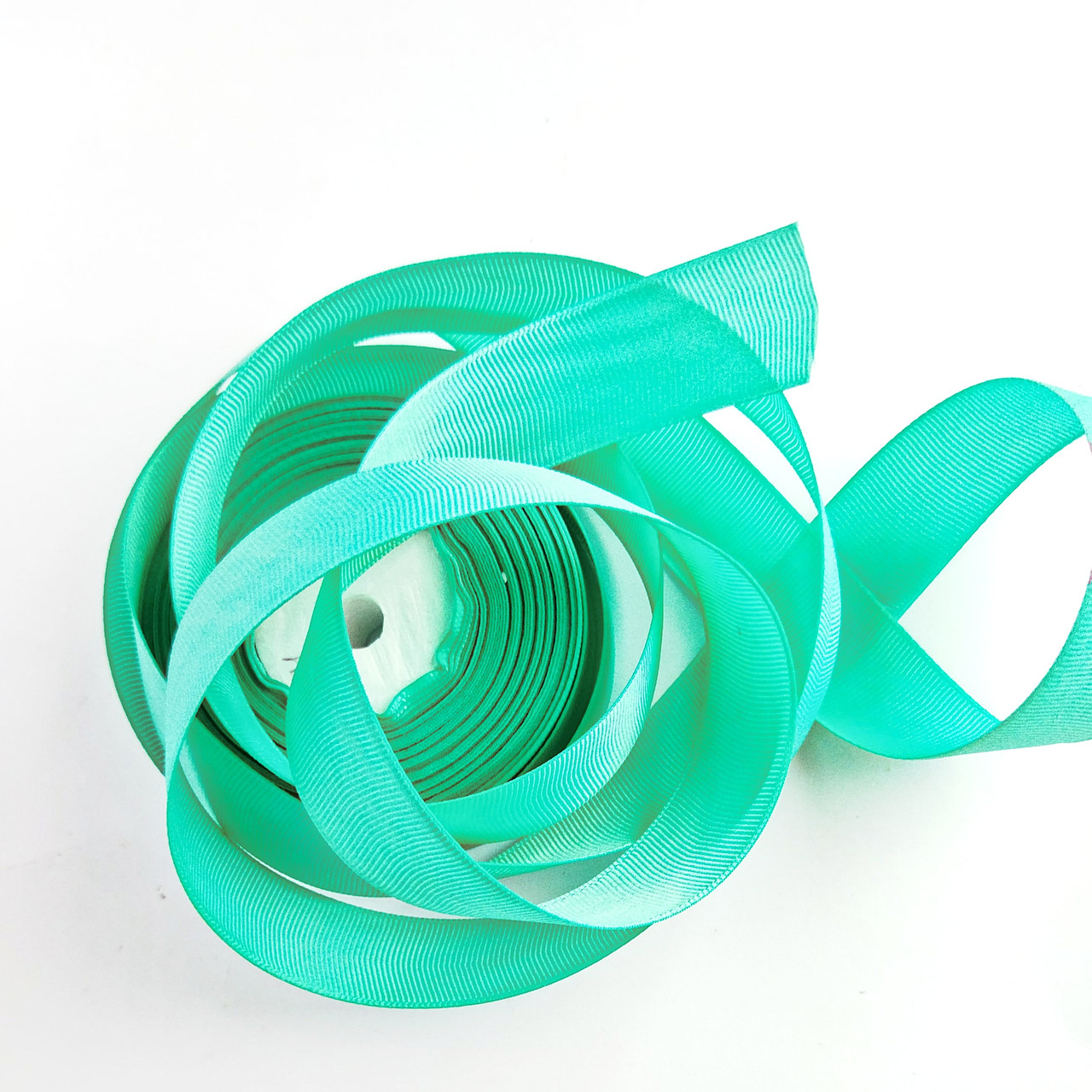 Репсова стрічка темна м'ята No 54 завширшки 2,5 см, фото 1