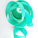 Репсова стрічка темна м'ята No 54 завширшки 2,5 см, фото 2