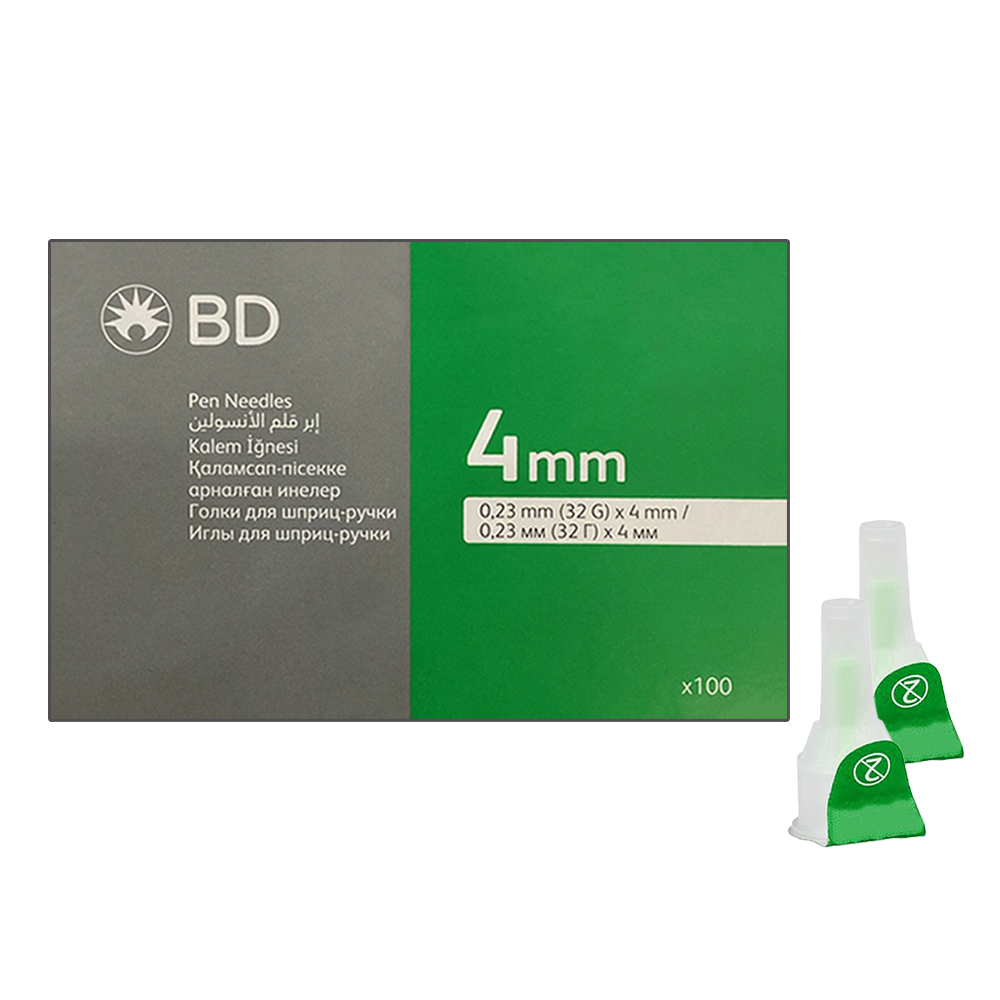 Голки для інсулінових шприців BD Micro-Fine Thin 4 мм (32G x 0,23 мм)/200 штук
