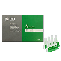 Голки для інсулінових шприців BD Micro-Fine Thin 4 мм (32G x 0,23 мм)/700 штук