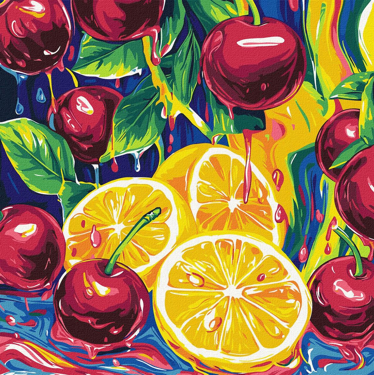 Картина за номерами 40х40 см. Соковита насолода з фарбами металік Ідейка. KHO5732, фото 1