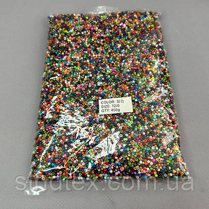 #12/0 Бісер китайський дрібний, 450 г - мікс, фото 3