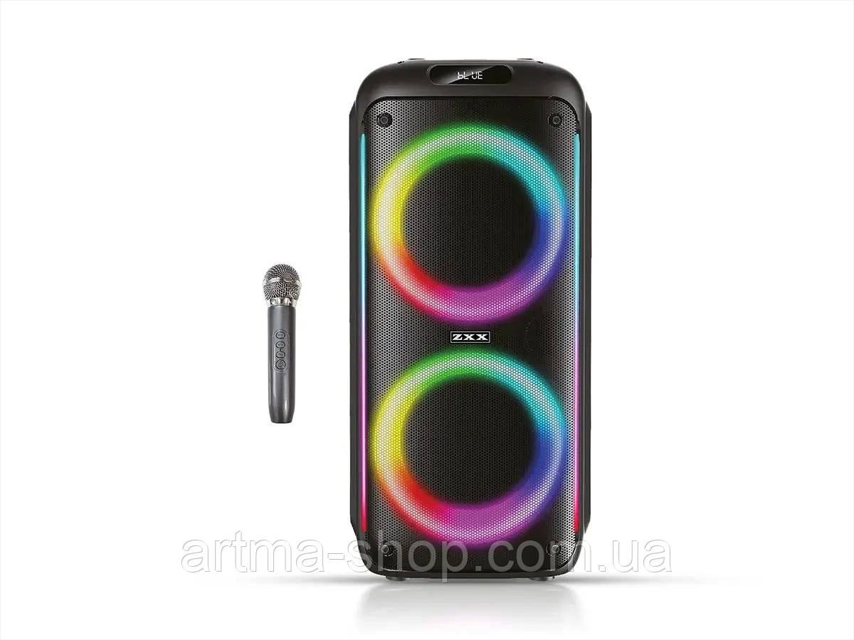 Акустична Bluetooth-колонка ZXX BIG Потужність 1000 Вт, з мікрофоном підлогова 25х56х24см, чорна ZX 5504