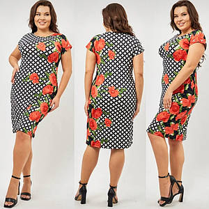 Жіноча плаття горох трояндами великі розміри