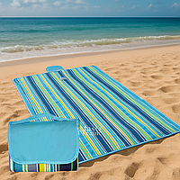 Килимок для пікніка Slide B водонепроникний складаний 147x200 см Синій у смужку K-18-Blue/Strip