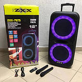 Акустична переносна колонка ZXX-7575/8163, Потужність 2500Вт, 12", 80х39х33 см, з мікрофонами (8163 ZZX 757)