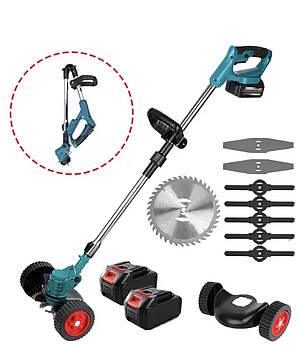 Газонокосарка на коліщатках, тример для газону 48W, 2 ак., 14 насадок ART 1301-1 (10)