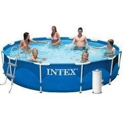 Каркасний басейн Intex 28210-6, 366 x 76 см (3 785 л/год, підстилка, тент, драбина)