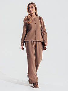 Теплий костюм жіночий брючний трикотажний осінній