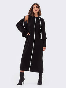 В'язаний костюм жіночий з сукнею чорний