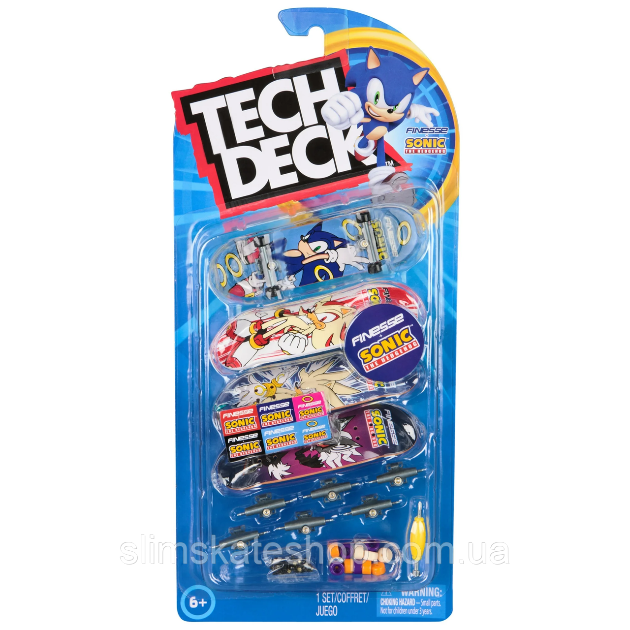 Фінгерборд Tech Deck Finesse + Sonic The Hedgehog Spin Master Ulta DLX 4-Pack - колекційна серія