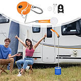 Портативний душ високого тиску з USB зарядкою, 2200 мАг, ґґ для кемпінгу, авто, саду, фото 2