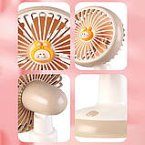 Настільний вентилятор MHT752 з аккумулятором 1200 мАг, 3 швидкості, тихий, 9 Вт, компактний, фото 3