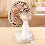 Настільний вентилятор MHT752 з аккумулятором 1200 мАг, 3 швидкості, тихий, 9 Вт, компактний, фото 4