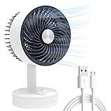 Акумуляторний настільний вентилятор YS2259A, 1200 мАг, 10 швидкостей, 90° нахил, безшумний, компактний, в асортименті, фото 2