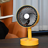 Акумуляторний настільний вентилятор YS2259A, 1200 мАг, 10 швидкостей, 90° нахил, безшумний, компактний, в асортименті, фото 6