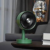 Акумуляторний настільний вентилятор YS2259A, 1200 мАг, 10 швидкостей, 90° нахил, безшумний, компактний, в асортименті, фото 8