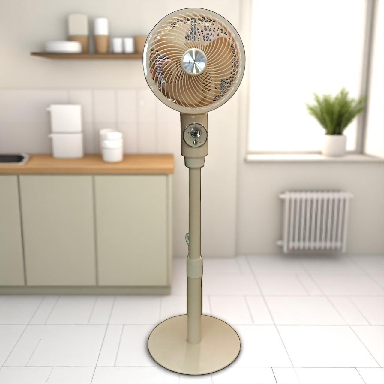 Підлоговий вентилятор HEJ 45 Вт, регульована висота, тихий хід, поворотний механізм, фото 1