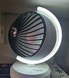 Настільний акумуляторний вентилятор AA-888 з підсвічуванням, 3 швидкості, безшумна робота, 20 см, фото 2
