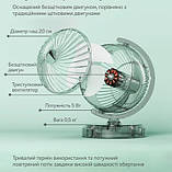 Настільний акумуляторний вентилятор AA-888 з підсвічуванням, 3 швидкості, безшумна робота, 20 см, фото 4