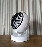 Настільний акумуляторний вентилятор AA-888 з підсвічуванням, 3 швидкості, безшумна робота, 20 см, фото 6