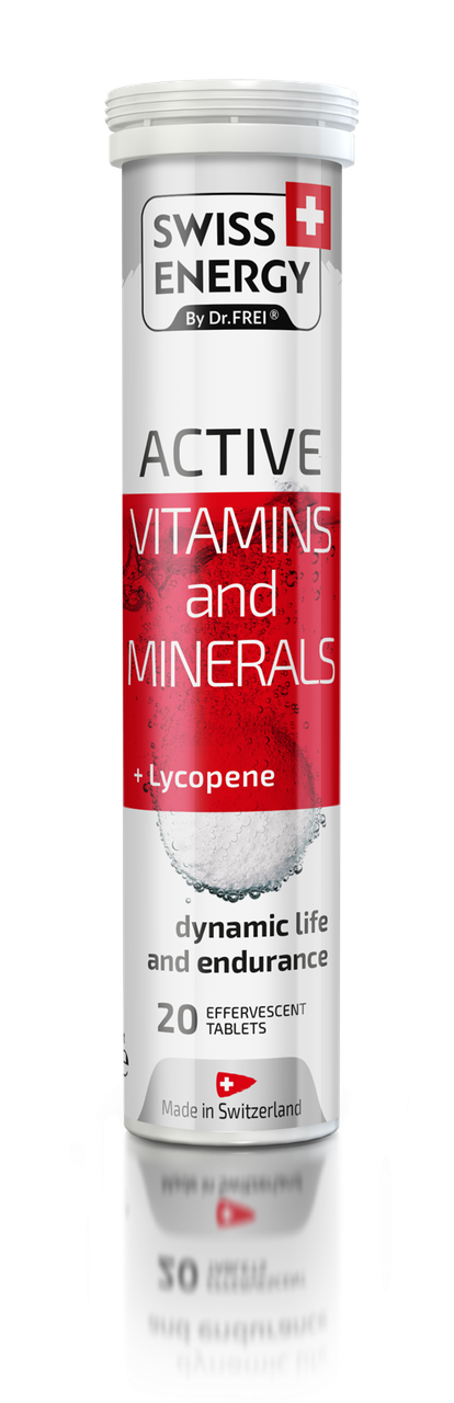 Вітаміни та мінерали з лікопіном, ACTIVE Vitamins and Minerals + Lycopene CH, Swiss Energy, 20 шипучих таблеток