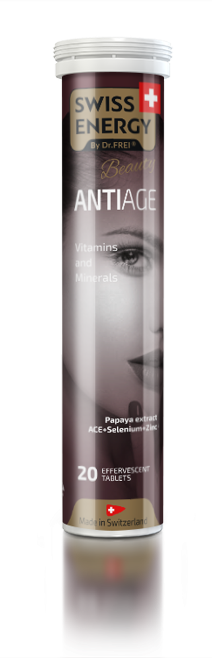 Підтримка молодості, ANTI AGE ACE+Zn+Se+Papaya CH, Swiss Energy, вітаміни та мінерали з папаєю, проти старіння, 20 розчинних