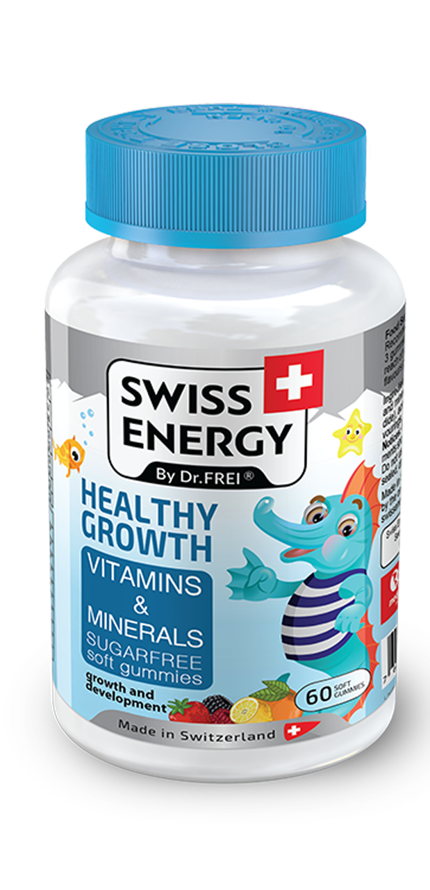 Вітаміни та мінерали, для дітей від 3 років, HEALTHY GROWTH Vitamins Minerals, Swiss Energy, без цукру, для росту, розвитку та